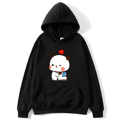 Cute Dudu and Bubu Hoodies Panda and Brownie Bear Couple Sweatshirt Women Clothes Kawaii Pullover Korean Style Top Sudadeas