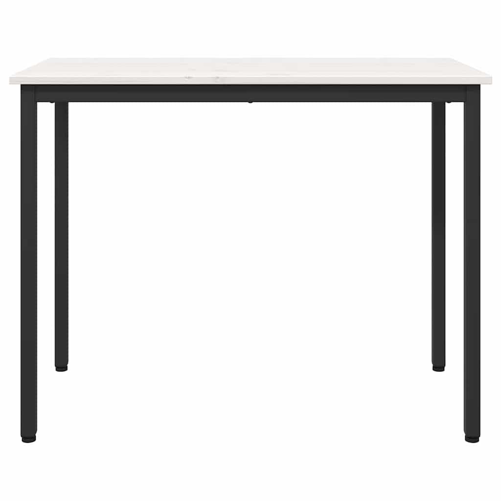 White Table 100 x 50 x 77 cm Engineered Wood and Steel