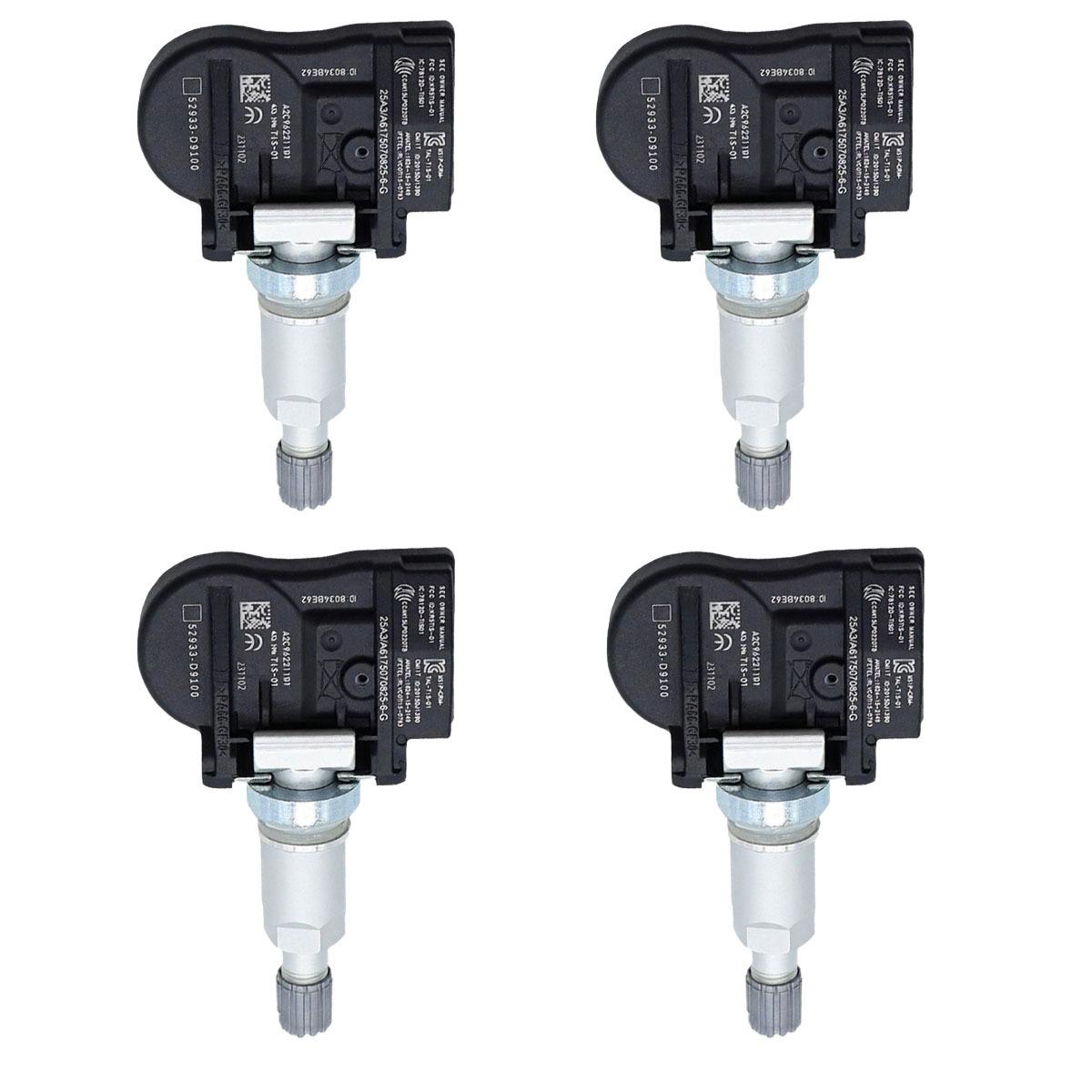 

4 PCS Tire Pressure Monitor Sensor 52933-D9100 52933-D4100 433MHz For Genesis G90 Hyundai Elantra Ioniq Kona Kia Niro Optima (4PCS) 52933-D9100