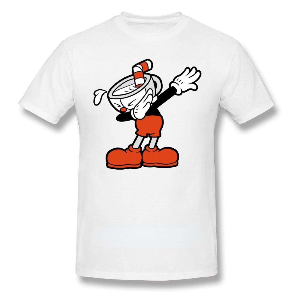Man T Shirt Kawaii Cuphead Dab Graphic Tshirts Retro T Shirt Summer Beach Male Leisure Short-Sleeve Top Oversize Tee Ropa Hombre