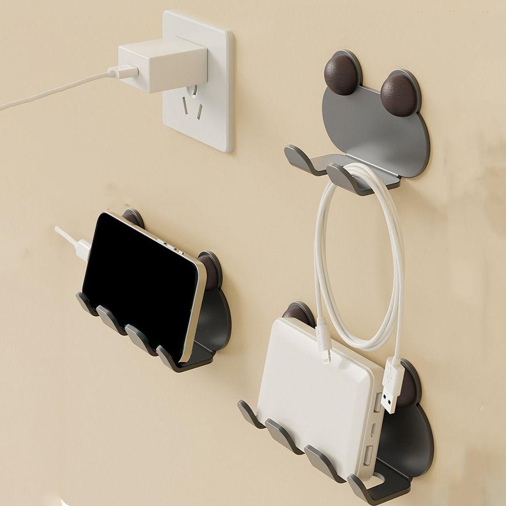 Punch-free Power Plug Socket Holder Cartoon Animals Wall Storage Hook Socket Storage Rack  for Home