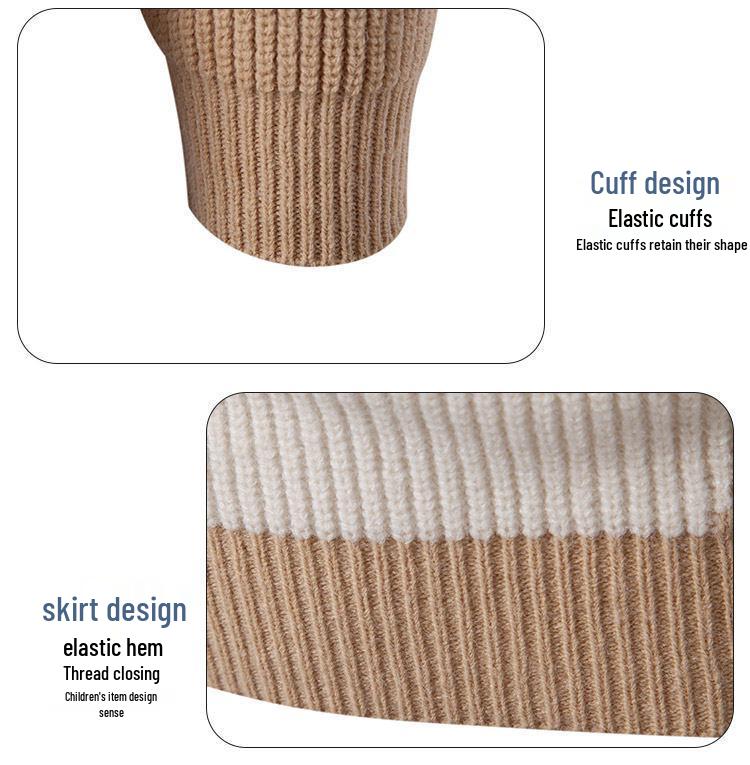 Men's Winter Thick Knit Color-Block Patchwork Sweater