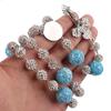 European & American Women's Six-Layer Rosary Necklace with Diamond-Studded Soft Clay Beads