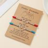 a pair of love girlfriend bracelets, couple friendship woven hand ropes, adjustable matching gift card jewelry batches
