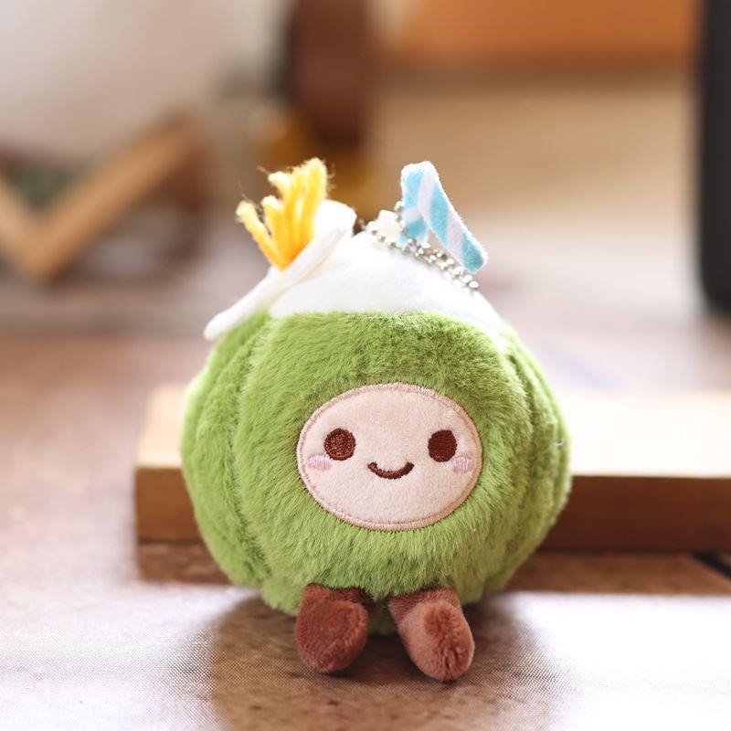 

Plush Cute Coconut Keychain Toy Doll Keyring Pendant Backpack Gift Decoration зелёный