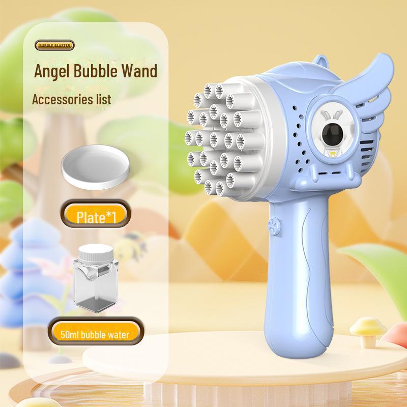 Popular Handheld Luminous Gatling Bubble Gun: Fully Automatic Bubble-Blowing Toy for Kids