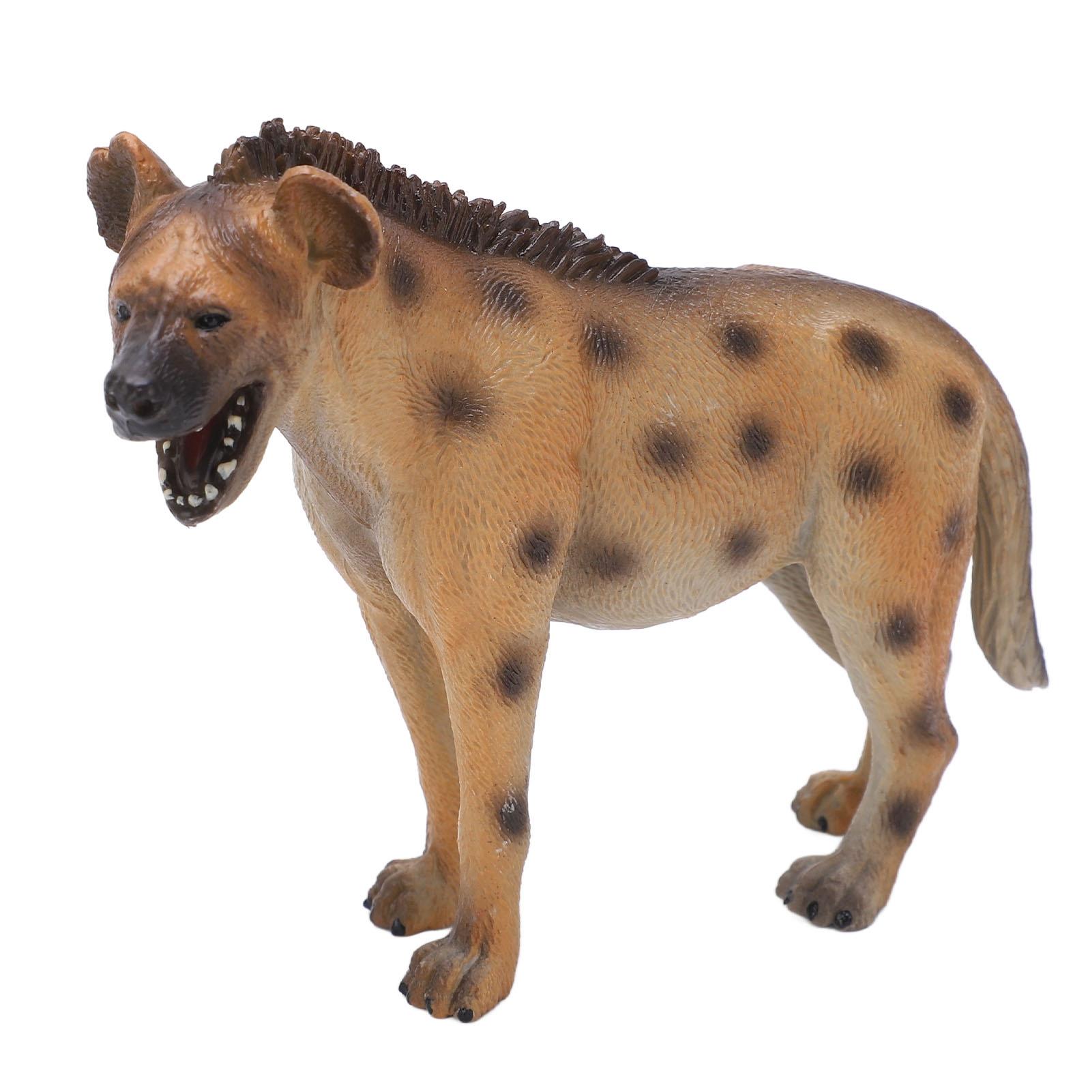 

Hyena Figure Educational Interesting Wild Style Plastic Material Small Vivid Animal Ornament for Office Desktops