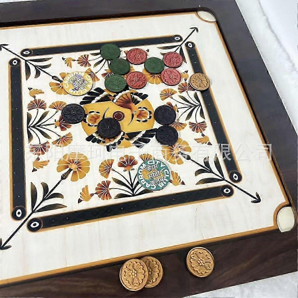 Carrom Board Set Premium Board Game Hardwood Edges for All Players Beginners