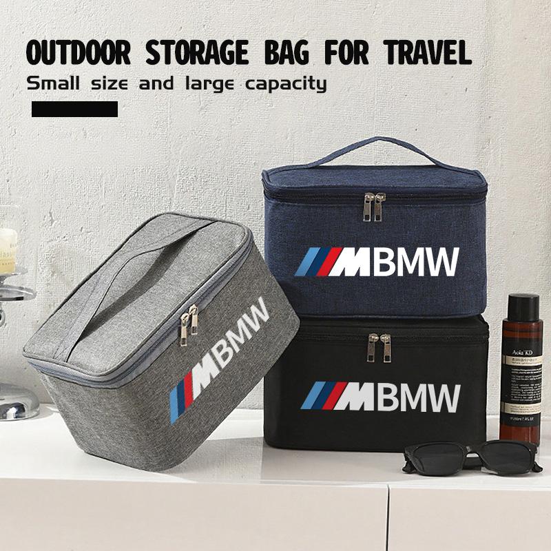 WSQK5 Car Travel Portable Cosmetic Toiletries Bath Storage Bag For BMW M Performance Alpina M3 M5 M6 X1 X3 X4 X5 G20