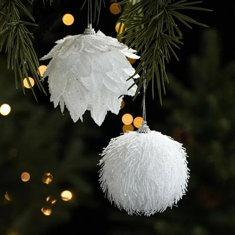 White Petal Foam Christmas Ball Merry Christmas Party Xmas Tree Decoration Christmas Hanging Ball Home Ornament