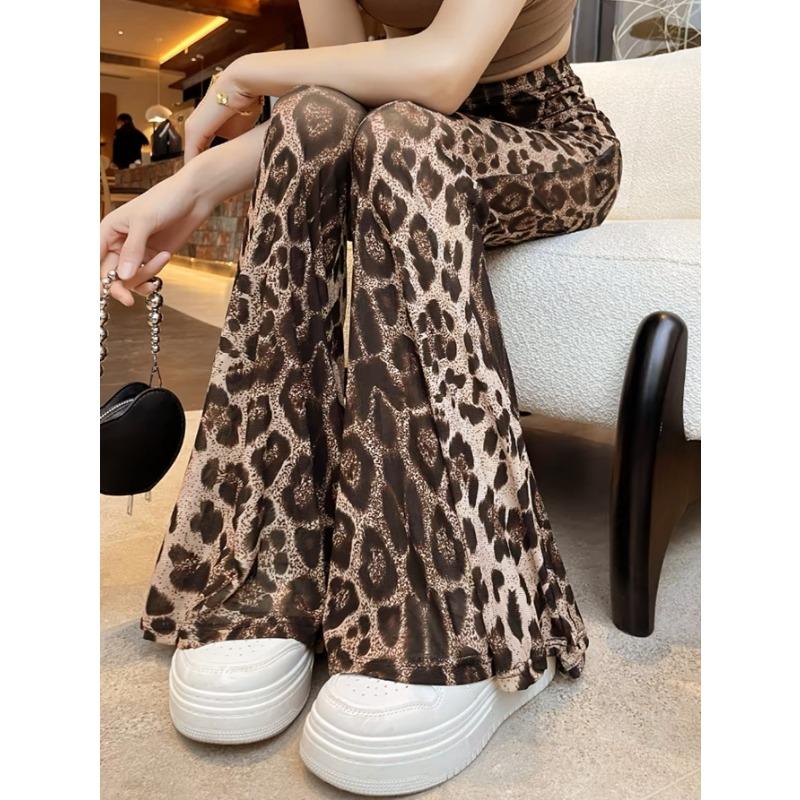 

New Hot Selling Mesh See-through Flared Trousers Summer Fashion Sexy High Waist Breathable Casual Trousers XL