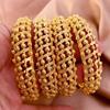 African Gold Color Shiny Bangles for Women Girls Dubai Circle  Bride Wedding Bracelet Ethiopian Jewelry