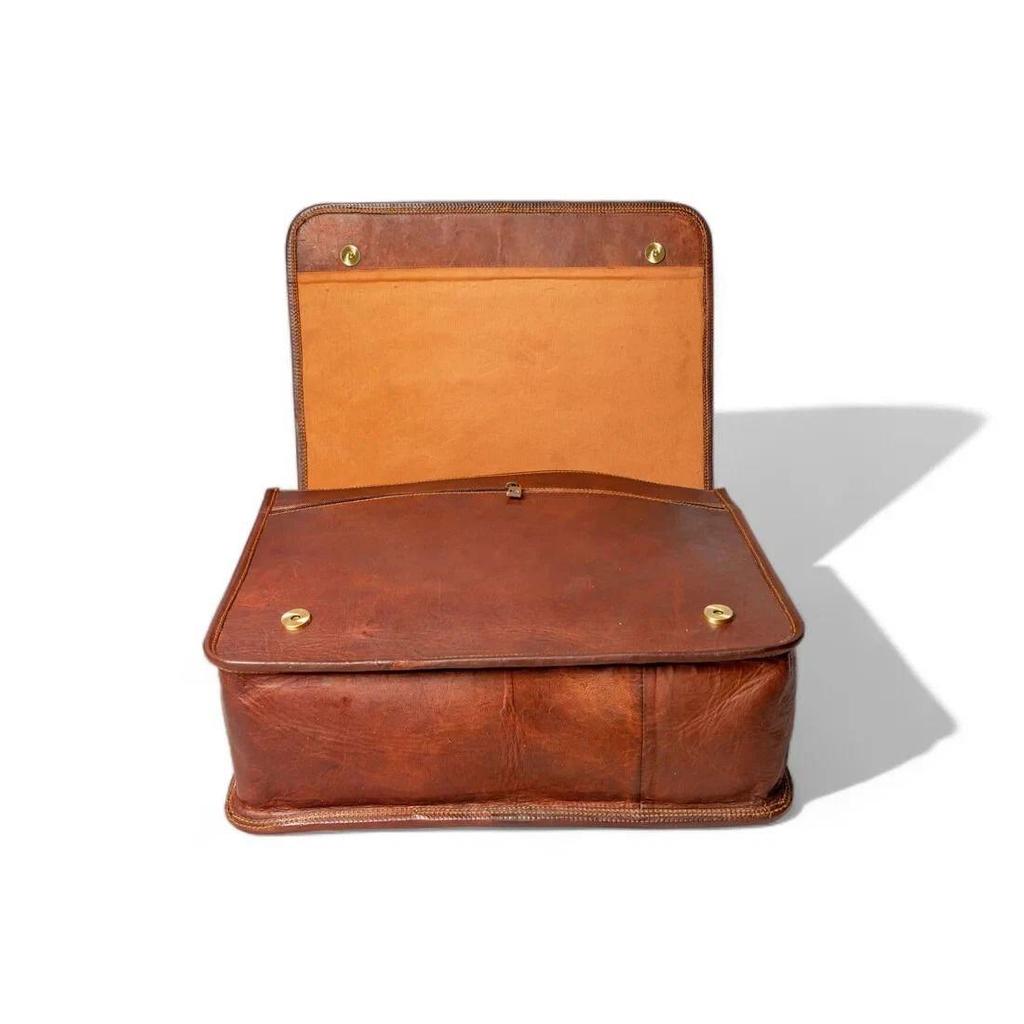 Bag Leather Satchel Shoulder Vintage Brown Real Laptop Genuine Messenger