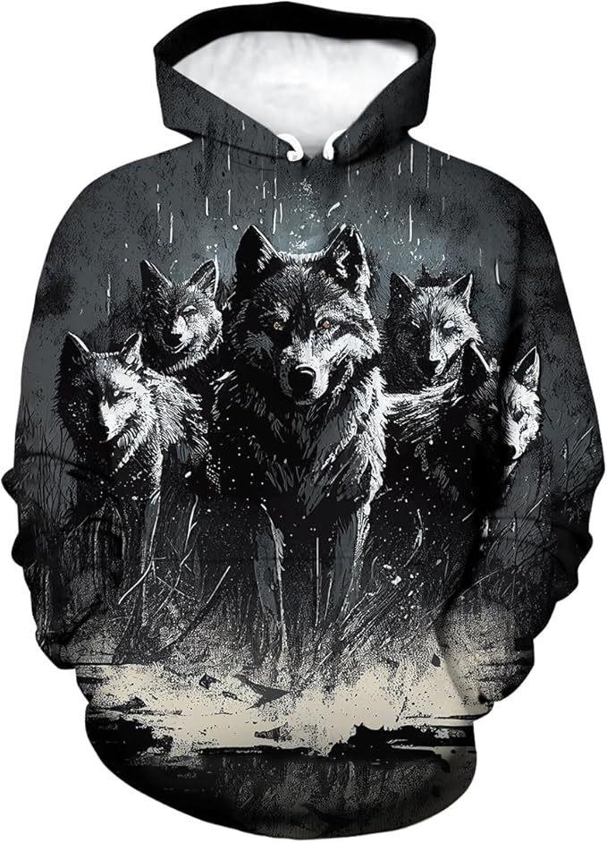 26 New Men's Clothing Popular Animal Printing Series 3D Printing Hoodie Children's Sweater Men's