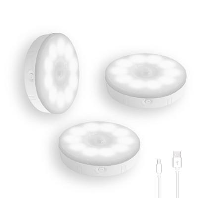 Lumière LED Rechargeable NeoClear avec Détecteur de Mouvement et Interrupteur, Capteur de Lumière Intérieur, Aimant, Ruban Double Face Inclus, Blanc Lumière du Jour, Lot de 3