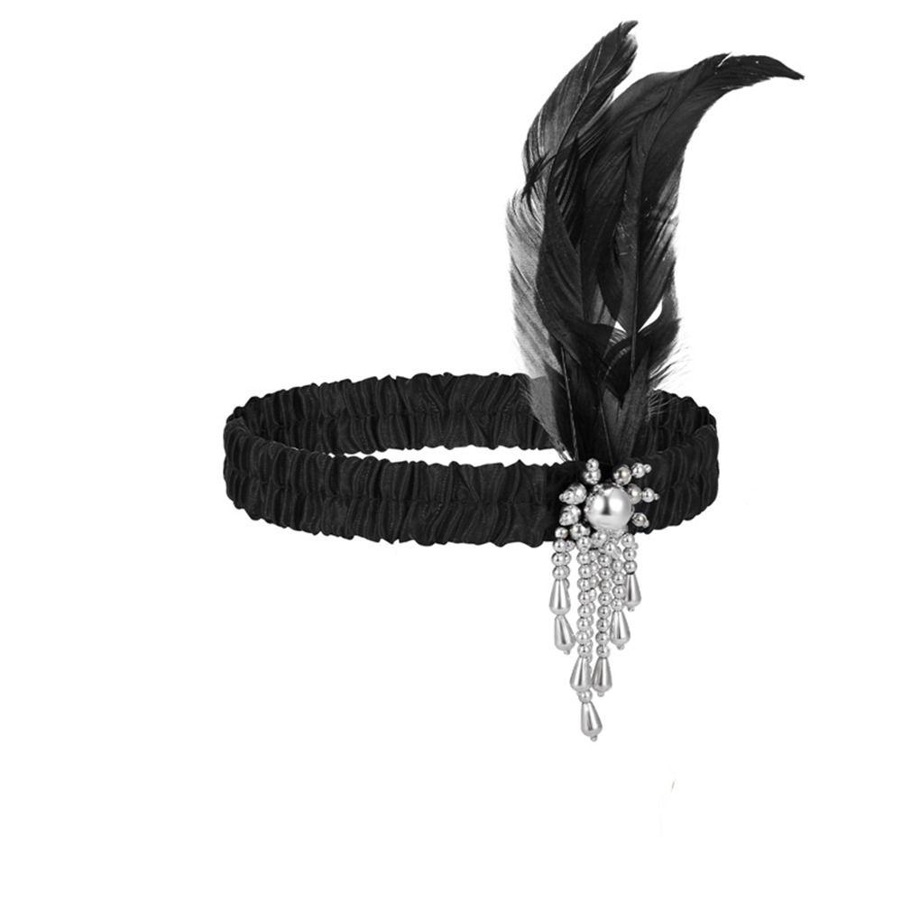 Chain Elastic Hair Band Korean Style Headband Masquerade Party Hair Accessories Feather Headwear