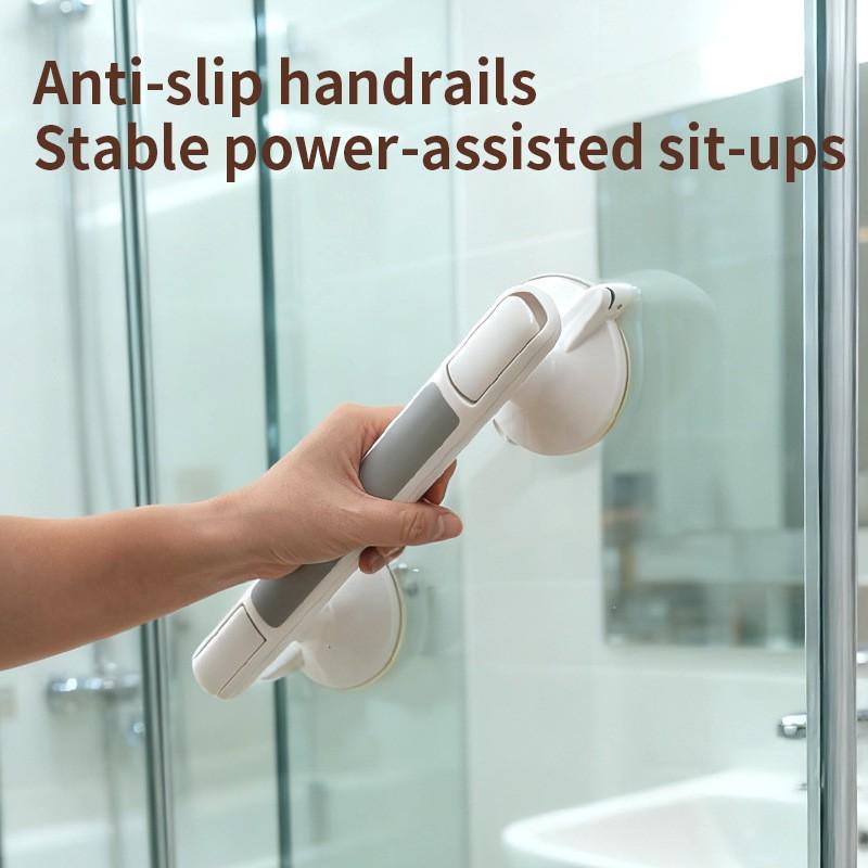 Bathroom Safety Grab Bar With Suction Cup Elderly Kids Bathtub Shower Non-Slip Handle Modern Plastic Support Rail