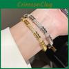 18 Karat Vergoldetes Zirkon Rundes Armreif-Armband Mit Geometrischem Design Als Tägliches Modeaccessoire