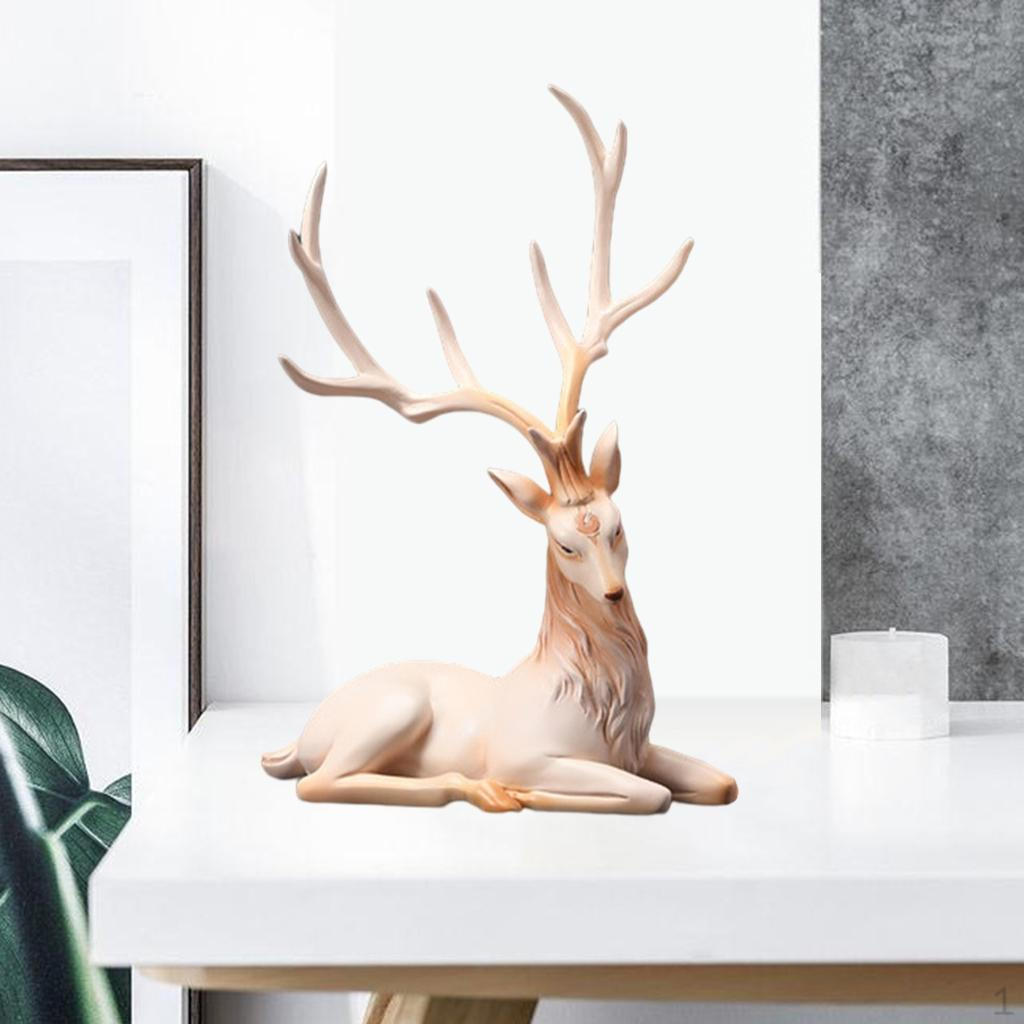 Creative Reindeer Ornaments Collectible Light Luxury Modern Deer Decoration for Shelf Gifts Home