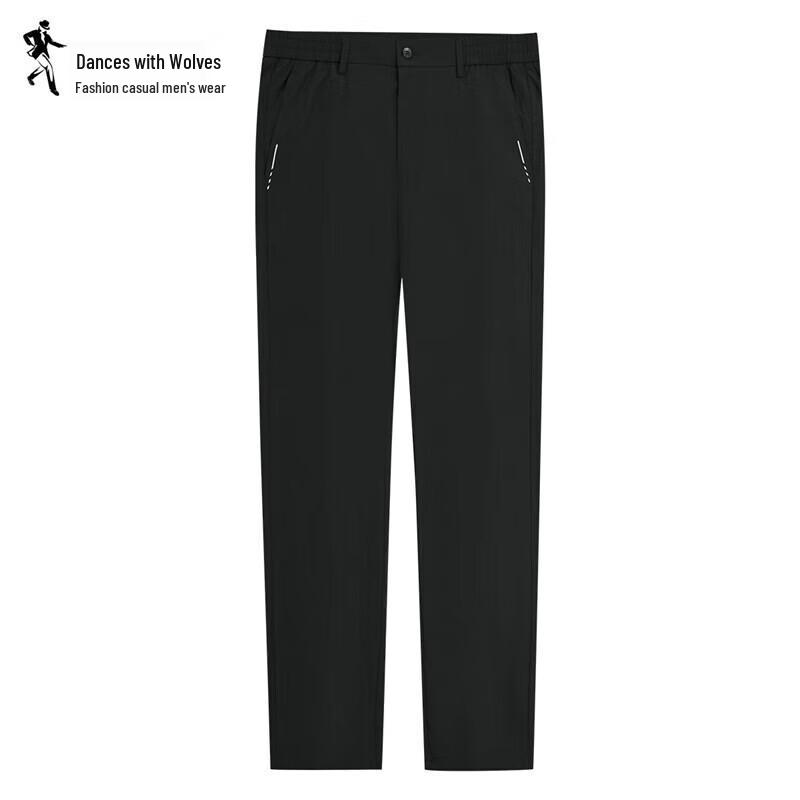 Dancing with Wolves Men's Micro-Elastic Anti-Wrinkle Casual Long Pants