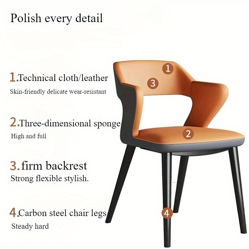 French Style 1Pc Leather Dining Chair with Backrest, Hollow Design, Suitable for Clubhouse Hotel Western Restaurant Cafe