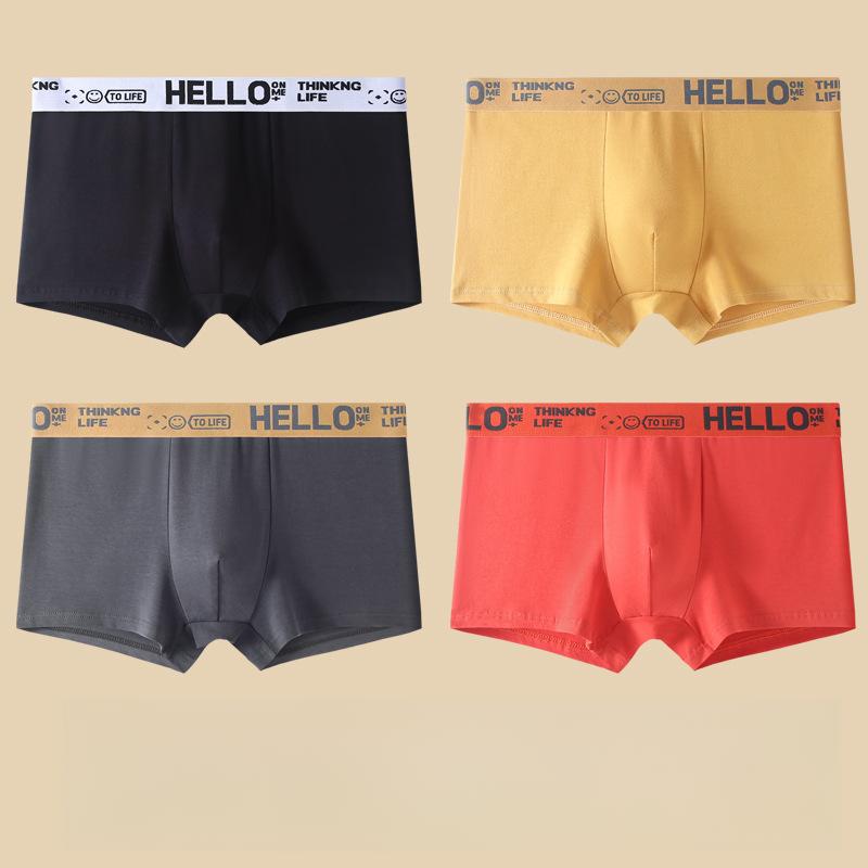 4pcs Men's Underwear Men's Boxer Shorts Oversized Breathable Underwear Youth Trend Four Cornered Underwear and Bottom Pants