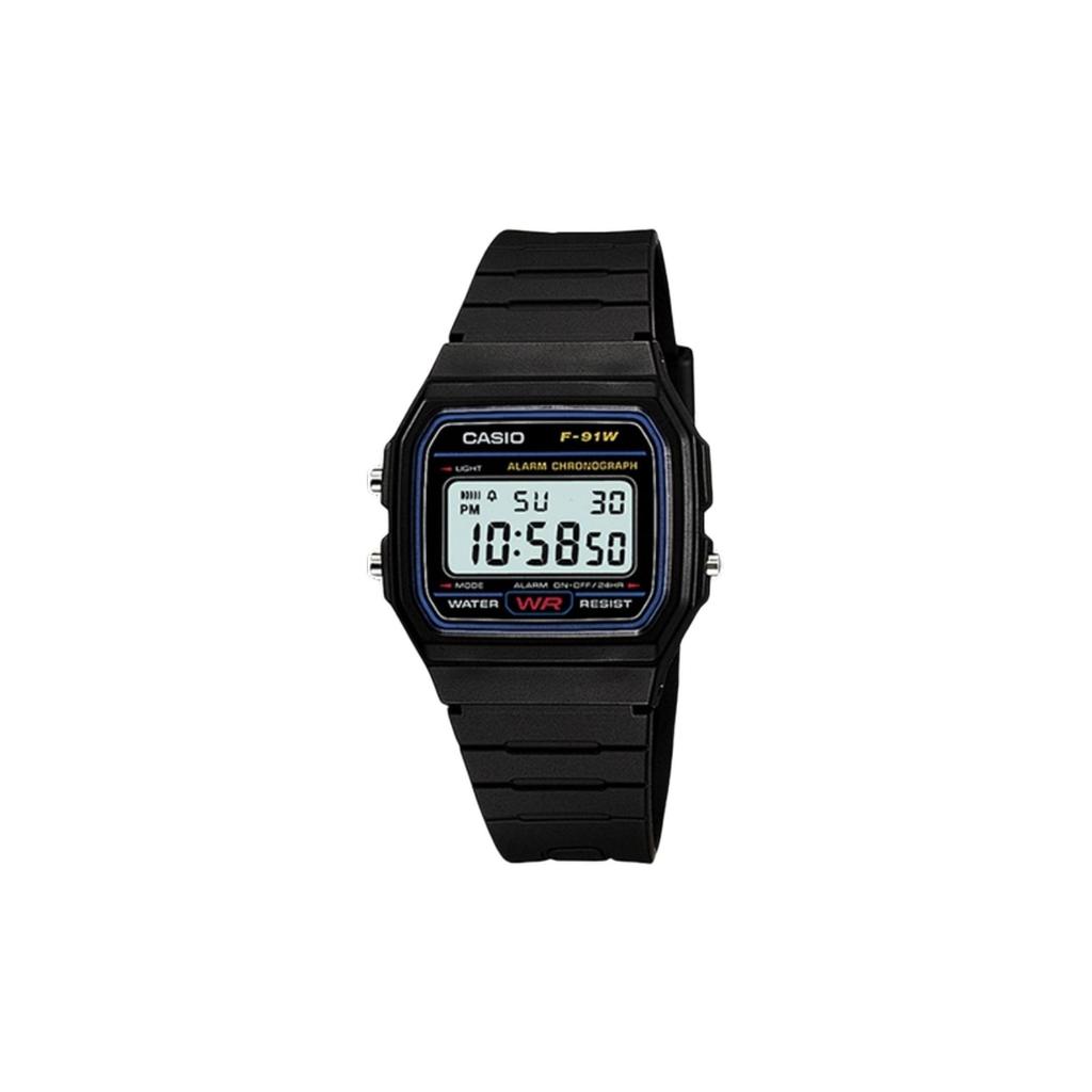 CASIO Custom Collection Quartz Movement Resin Strap Watch Men's Watches Black Dial F-91W-1(Watch5--Midnight)