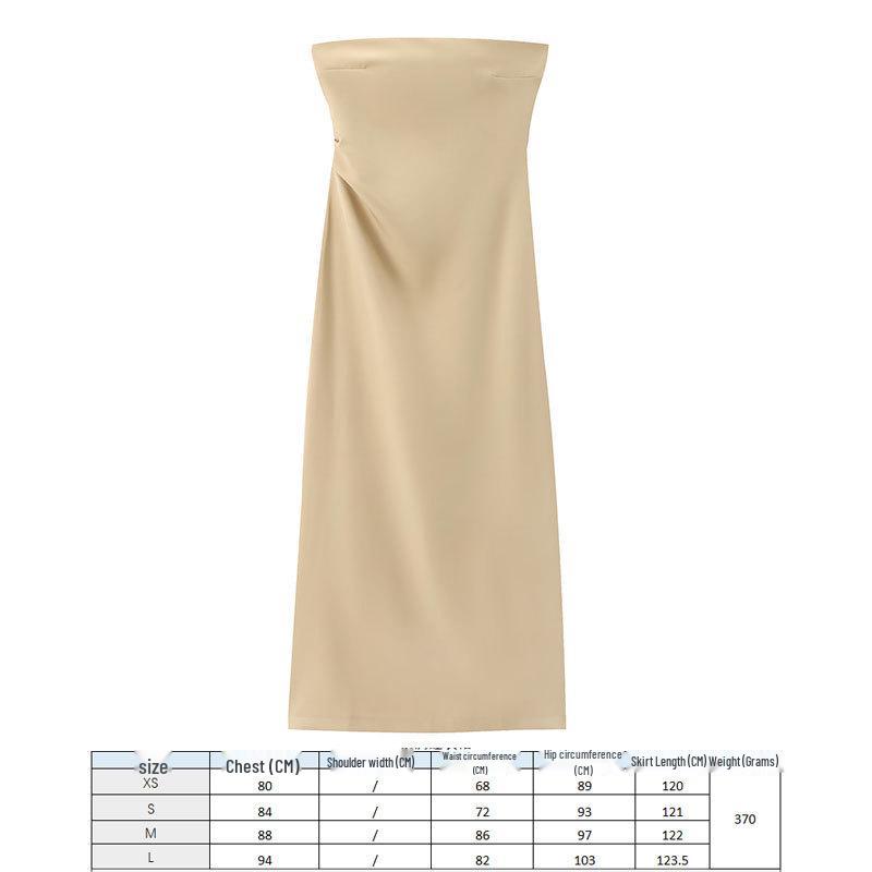 2024 European and American Fashion Black Silk Satin Midi Dress - Round Neck Sleeveless Design