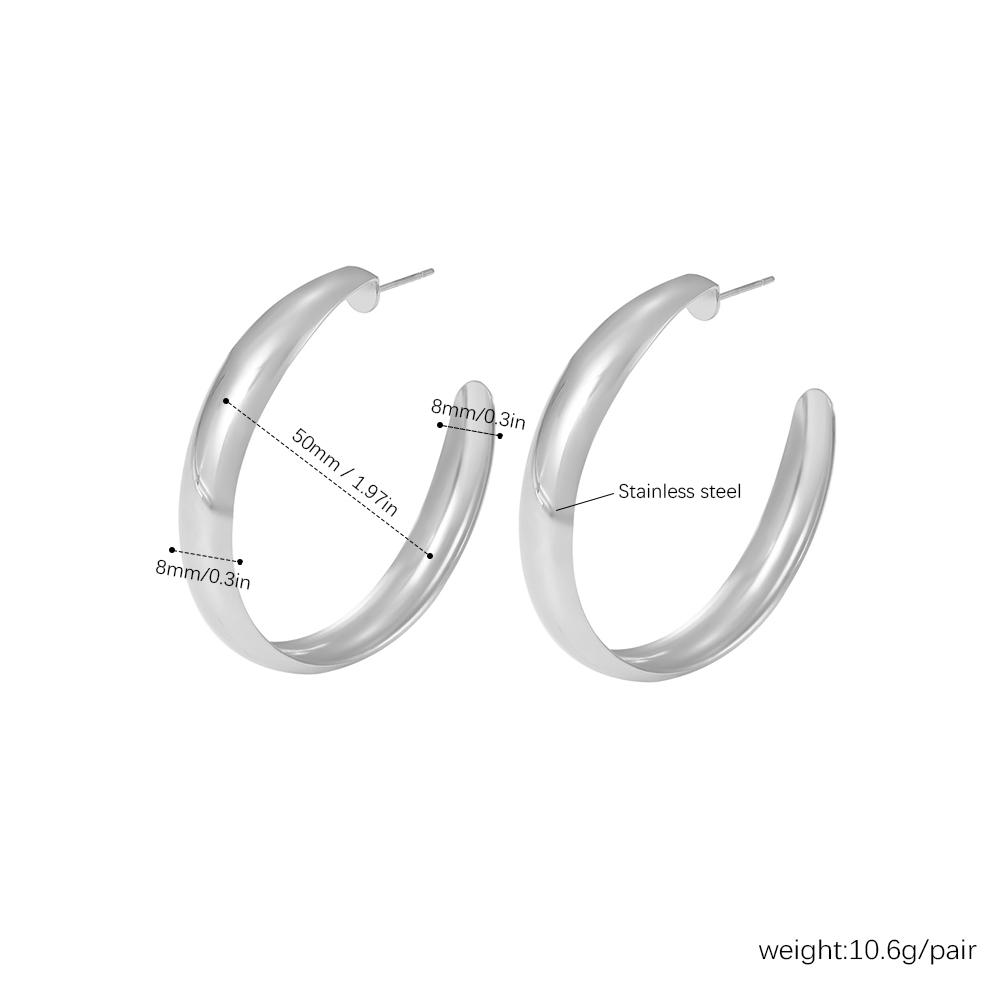 

Серьги-кольца из нержавеющей стали 316L, простые, большие, для женщин, с позолотой 18 карат, с глянцевой поверхностью, гиперболизированные женские серьги-кольца