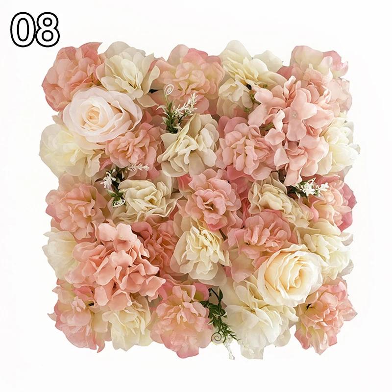 35x35cm Color Artificial Rose Flower Wall Panels Faux Rose Flower Row Stage Backdrop Layout Wedding Proposal Party Home Decor