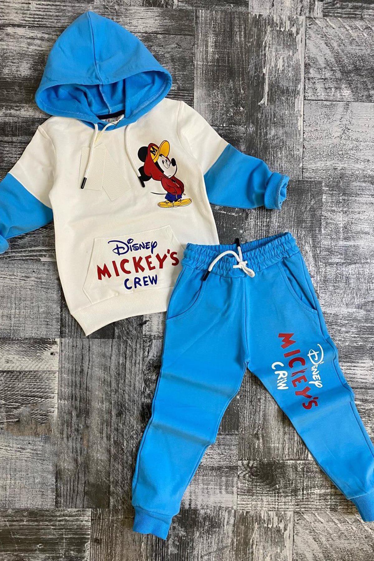 

Синий спортивный костюм с капюшоном и принтом Микки Мауса для мальчиков