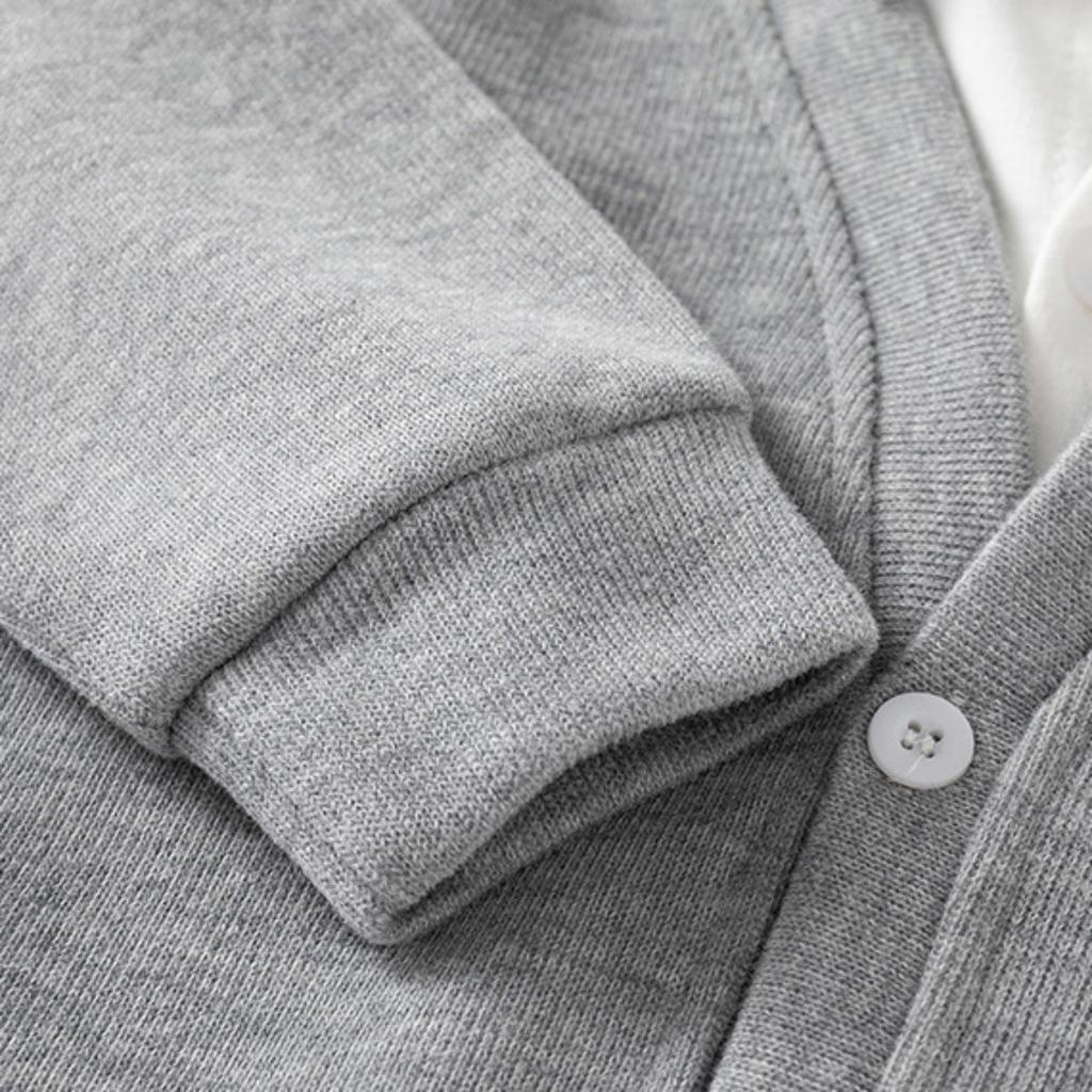 Boys Soft Faux Two-Layer Cardigan Jacket - Hoodless Open Front Coat for Spring and Fall