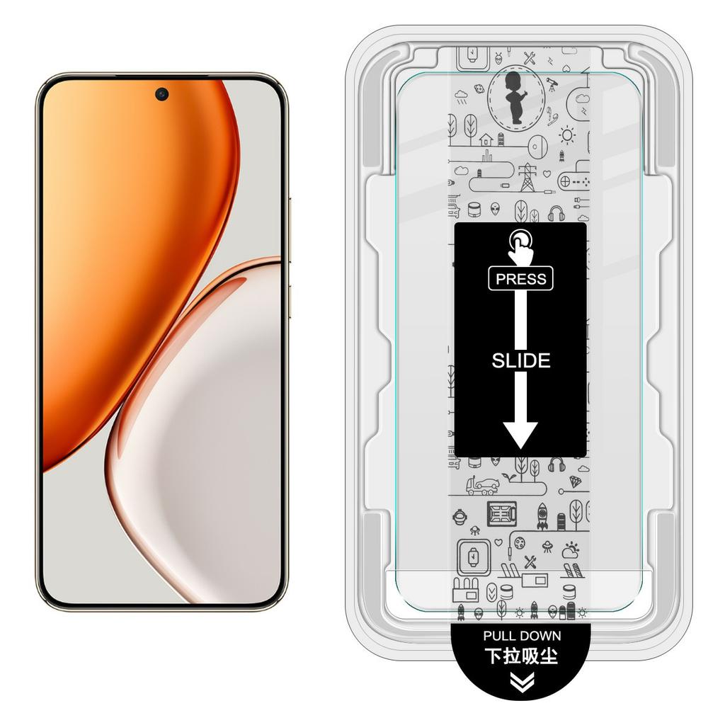 IMAK Seria H Dla Honor X70 5G Szkło Hartowane Ochraniacz Ekranu Folia Instalacyjna Bez Pyłu (Odblokuj odcisk palca)