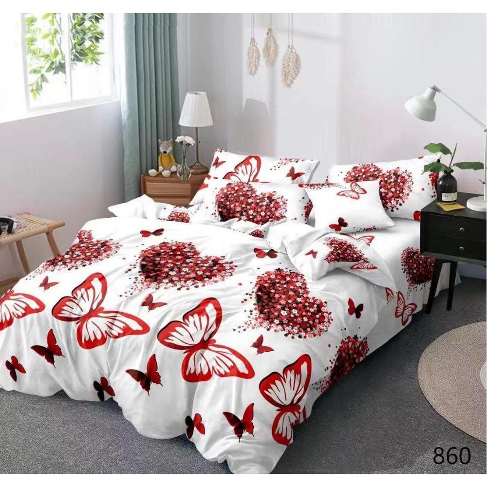 3D Bed Sheet Three-Piece Large Board Flower Active Printing And Dyeing Bedding Low Price