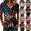 Womens Spring Tops V Neck Summer Shirts for Women Casual Floral Print Short Sleeve Womens Summer Shirts Dressy Tops for Women