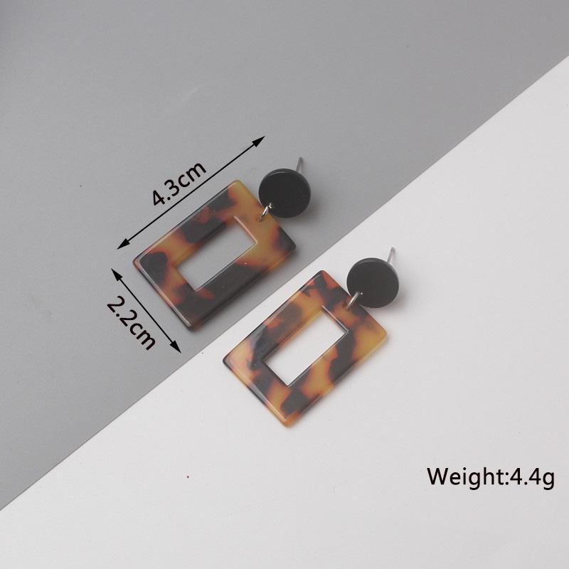 Acrylic Women Dangle Earrings Hollow Geometric Statement Pendants Drop Earrings Leopard Stripe acrylic earrings novelties