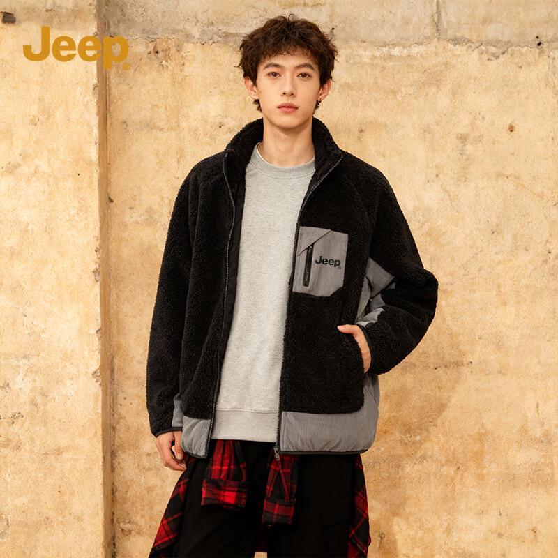 Jeep Unisex Fleece-Lined Stand-Up Collar Winter Jacket