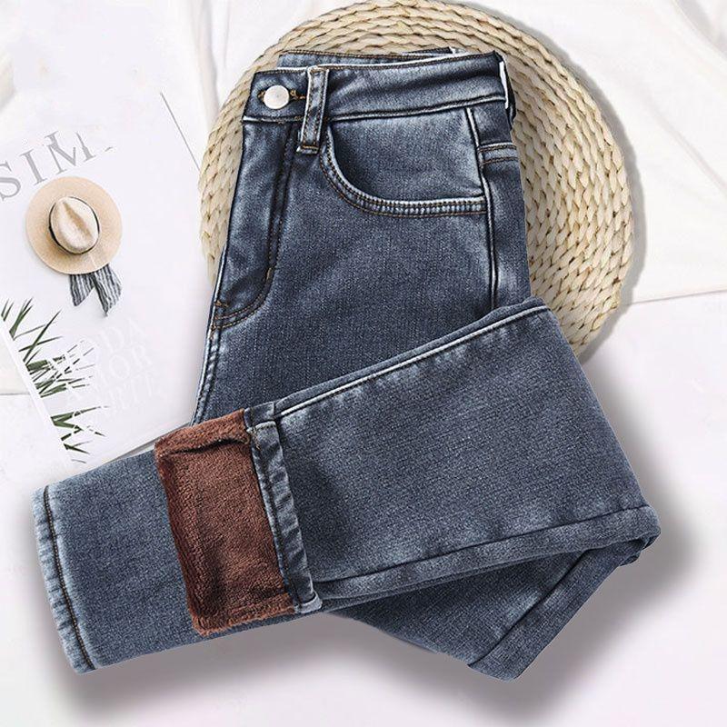 Women s High Waist Thick Corduroy Pencil Pants - Loose Korean Style Winter Slimming Jeans 31