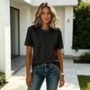 Women’s Casual Relaxed Fit Crew Neck Short Sleeve Shirt Comfortable Soft Fabric Versatile Everyday Top