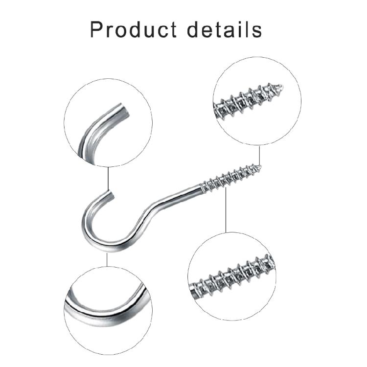 115pcs Metal Ceiling Hook Comprehensive Silver Steel Hook Practical Screw Hooks for Organizing Kitchenware and Tools