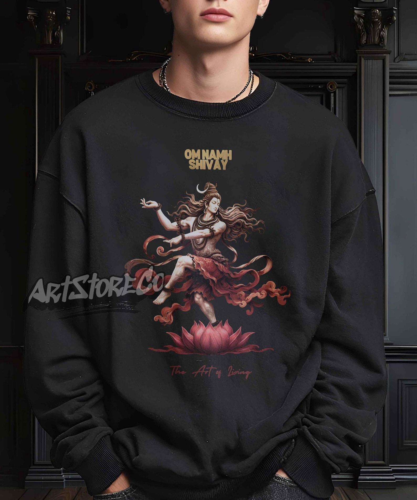 Shiva Dancing Lotus Graphic Tee, Om Namah Shivay Vintage Style Apparel S