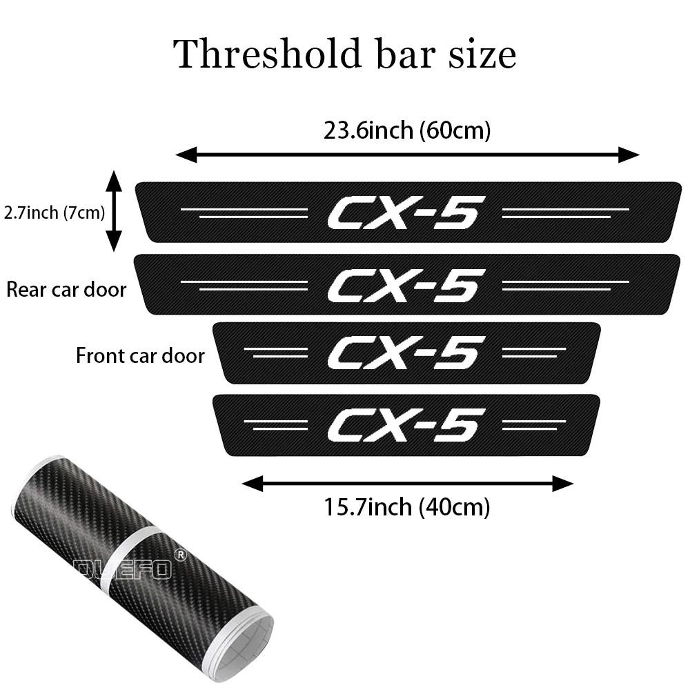 4PC Car Scuff Plate Door Threshold Sill Stickers For Mazda CX-5 CX5 KE KF 2021 2020 2019 2018 2017 2016 - 2012 Auto Logo Covers sqmhc03