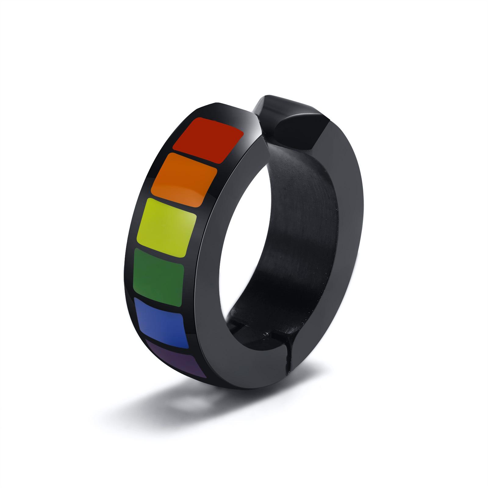 

Черные клипсы-кольца из нержавеющей стали для непроколотых ушей - Титановая бижутерия