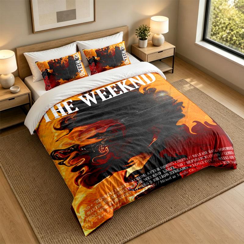 3-teiliges Bettwäsche-Set The Weeknd Weiches Bettlaken und zwei Kissenbezüge Heim-Schlafzimmer-Dekor