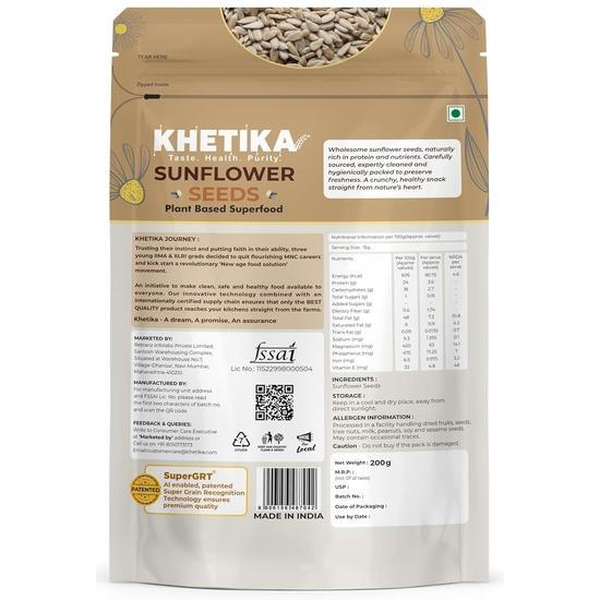 Khetika Edible Seeds Combo 400gm, Sunflower Seeds + Pumpkin Seeds, Superfood Mix for Healthy Eating, Rich In Protein & Fiber