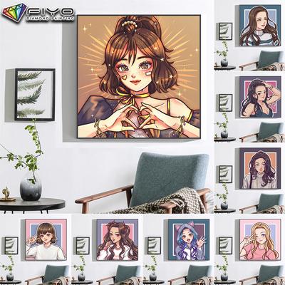 5D Diamond Painting Full Diamond Cartoon Girl Image Diamond Painting Handmade Diy Diamond Mosaic Painting Home Decoration
