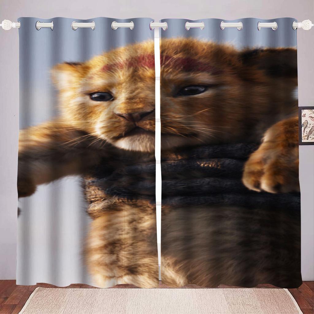 Lion King Dustproof 100% Polyester Blackout Curtains Curtains For Living Room Bedroom Drapes Home Decor