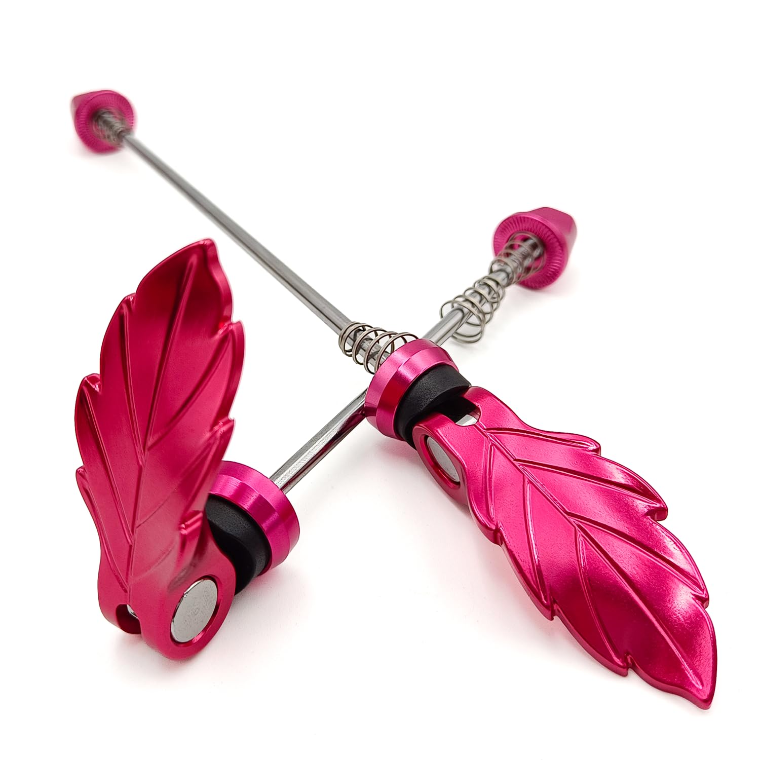 

ONIPAX Bike Quick Release Skewer Set and for MTB and Road Bikes Leaf-Shaped (Front Rear) (Red)