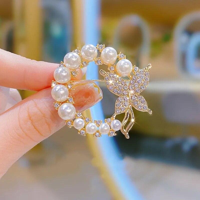Rhinestone Dragonfly Brooches For Women Elegant Temperament Animal Brooch Pins Charm Jewelry Wedding Gifts