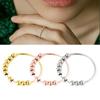 Silver Rotatable Sterling Beaded Finger Ring For Antistress Anxiety Gifts Ring